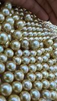 Perles naturelles teinte en or, 10-12mm, pour culture en eau douce, vente en gros avec quantité minimale de commande mc