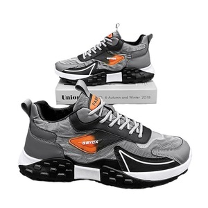 Sneakers mi-hautes pour hommes, style patchwork, semelle robuste, légères, pour la marche quotidienne, chaussures de sport - Product Image 6