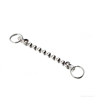 Chaîne à billes classique chrétienne en acier inoxydable de 4,5*100 mm de longueur avec raccord en D et petit anneau de 15 mm pour cadeau ou usage quotidien