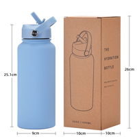 Gobelet isotherme portable en acier inoxydable à double paroi de 1000 ml, grande capacité, avec paille offerte, ouverture large et poignée en caoutchouc