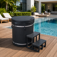 Baignoire de récupération sportive HI-Q en panneau composite rond avec revêtement en acier inoxydable et refroidisseur pour bain froid et bain de glace