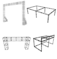 Structure d'affichage en treillis en alliage d'aluminium, support publicitaire, éclairage de scène, présentoir d'angle, plateforme de scène extérieure portable à assembler