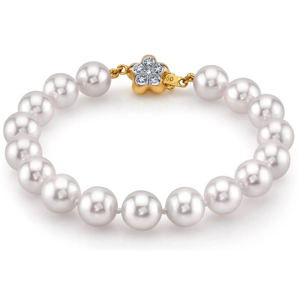 Logotipo personalizado <span class=keywords><strong>Pulseras</strong></span> de perlas 14K 18K Joyas de oro amarillo Perla Agua de mar Compramos oro cerca de mí - Product Image 2