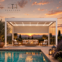 Pergola bioclimatique motorisée en aluminium de luxe pour l'extérieur, le jardin, la terrasse, la cour et les projets extérieurs personnalisés