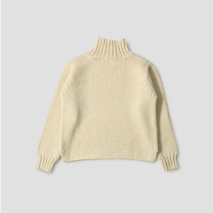 Venta al por mayor 2024 Otoño Invierno <span class=keywords><strong>Beige</strong></span> <span class=keywords><strong>cuello</strong></span> <span class=keywords><strong>alto</strong></span> suelto Casual lana lindo suéteres para mujeres suéter de punto mujeres - Product Image 5