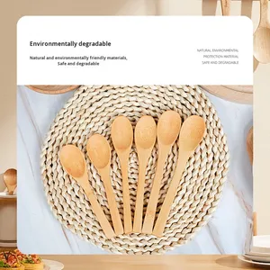 Nhà máy trực tiếp trẻ em 'thìa tre in logo tự nhiên thìa gỗ đặt cà phê khuấy mật ong muỗng Bộ đồ ăn - Product Image 3