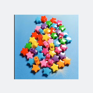 10mm 혼합 단색 플라스틱 별 비즈 헤어 비즈 어린이 땋은 머리 액세서리 - Product Image 1