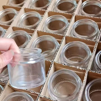 Vente en gros de mini pots à bougies en verre transparent/brun de luxe, vides, parfumés, pour diffuseur de parfum, avec bouchon en bois