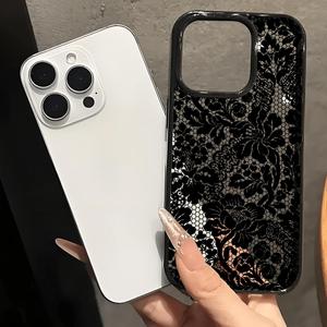 <span class=keywords><strong>Coque</strong></span> de téléphone portable 2-en-1 en TPU à changement de couleur, motif dentelle noire tendance pour <span class=keywords><strong>iPhone</strong></span> 14 <span class=keywords><strong>12</strong></span> 15 17 Air 18 Pro Max - Product Image 3