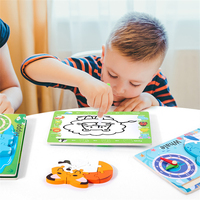 Rompecabezas de Madera con Diseño de Animales de Dibujos Animados, con Reloj, Pizarra para Dibujar, Juguetes Educativos Montessori para Niños, con Certificación CPC, CE y EN71