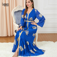 Vente en gros de kaftans du Moyen-Orient, kaftans de Dubaï, d'Arabie Saoudite, du Maroc, kaftans dorés, robes musulmanes pour femmes, vêtements islamiques