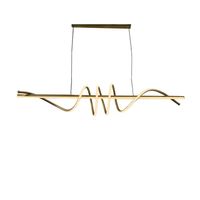 Lustre de salle à manger simple et moderne, lumière LED créative en forme de bande, lumière de bureau, minimaliste, intérieur, hauteur réglable, télécommande