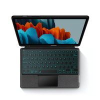 Keyboard untuk Samsung Tablet Tab S7/S8/S9/A9/A8, casing pelindung dengan casing Keyboard nirkabel
