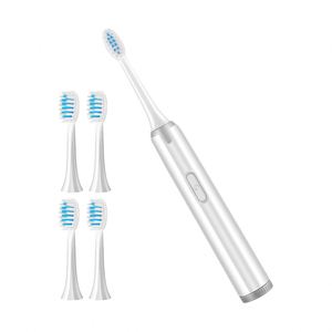 Brosse à dents électrique portable de voyage en acier inoxydable, étanche IPX7, 9500 vibrations/min réglables, couleur personnalisée, pile AAA - Product Image 1