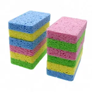 Cellulose Scrub Cloth Sponges Kitchen Compressed For Dish Cleaning Custom Printing Natural Cellulose Machine Sponge