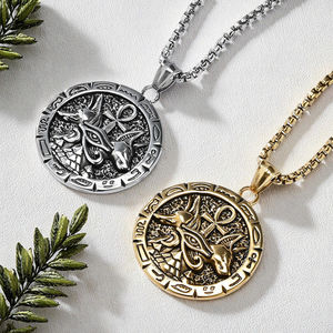 Cross-Border Retro Egyptian <strong>Ankh</strong> Cross Anubis God Stainless Steel <strong>Necklace</strong> Men's Personality Cultural Symbol Pendant - Product Image 2