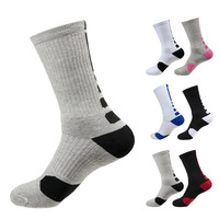 Chaussettes de basket-ball durables pour hommes, bonneterie de qualité supérieure, colorées, décontractées, blanches, noires, grises, sport, chaussettes longues respirantes