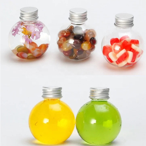 Eco Friendly Ball Shape <b>Small</b> Juice <b>Bottle</b> Packaging 50ml 100ml 250ml Round Transparent Plastic <b>Bottle</b> - Product Image 5