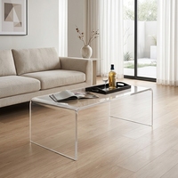 Moderner Minimalistischer Acryl-Couchtisch mit Kristallbasis Kleiner Runder Nachttisch & Sofatisch Kreatives Transparentes Design