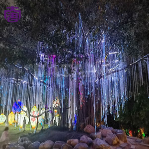 Luz de árbol de fibra óptica para decoración de jardines, eventos interiores/exteriores, iluminación con motivos festivos, IP65, personalizable - Product Image 4