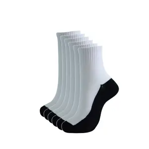 KT-3-0865 white with black bottom socks black sole white socks black socks white bottoms