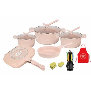 家庭用キッチン鍋セットは、20セットの医療用石の焦げ付き防止中華鍋調理器具セット鍋スープ鍋をカバーできます