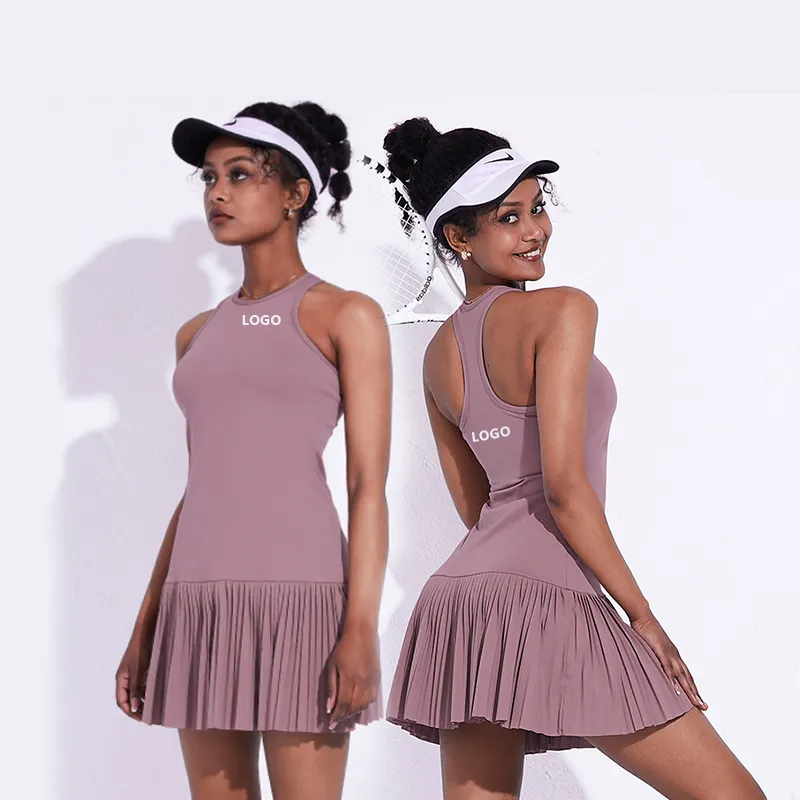 Vêtements pour femmes personnalisés Yoga ropa intérieur costumes robes ourlet plissé robe de sport dames vêtements de loisirs tenue Golf Tennis jupes