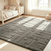 Solid Color Wholesale Cushioned Eco-Friendly Anti-Slip Faux Rabbit Fur Rug Custom Size Soft Floor Carpet for Kids Play Mat