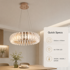 Lámpara de araña moderna de hierro con acabado dorado, diseño de anillo redondo LED tricolor para comedor, sala de estar, decoración interior del hogar - Product Image 4