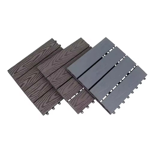 Baldosas de terraza entrelazadas de WPC para exteriores, modernas, con acabado de <span class=keywords><strong>madera</strong></span>, impermeables, antideslizantes, ignífugas, ecológicas, resistentes a la decoloración solar, fáciles de instalar. - Product Image 6