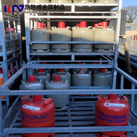 Palette de transport et de stockage durable pour bouteilles de gaz, empilable, avec emplacements pour chariot élévateur, pour bouteilles de GPL et de gaz médical, montage facile, usage industriel