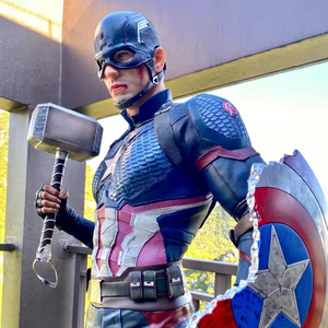 Statue grandeur nature Captain America <span class=keywords><strong>Marvel</strong></span> Avengers Endgame 1/<span class=keywords><strong>2</strong></span> 110CM avec marteau Mjolnir et doubles boucliers en résine - Product Image 1