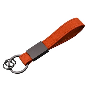 Luxury High-End PU Leather Car <b>Keychain</b> <b>Personalized</b> Couple Key Ring Lanyard Silk Screen Printed Laser Logo Durable Metal - Product Image 4