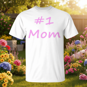 # 1 T-shirt pour maman, cadeau pour la fête des mères, texte blanc rose - Product Image 3