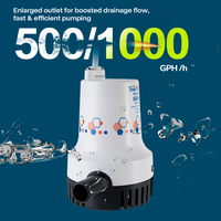 Nouvelle pompe de cale SEAFLO 500GPH 1000GPH 12V / 24V, pompe de cale marine compacte submersible pour bateau, pompe de drainage d'eau pour yacht
