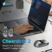 Cheerdots 2 Mouse Udara Lepas Pasang Khusus Gaming All-in-One Saku dengan Rekaman Terintegrasi, Touchpad Nirkabel, Pelacakan Optik, LED