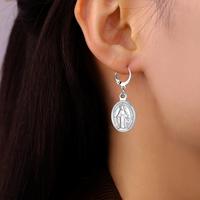 Myshape Maagd Maria hangende oorbel roestvrij staal gouden kleur hoepel oorbel moeder van Jezus katholieke gezegende sieraden Valentijnscadeau