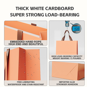 Bolsa de embalaje de papel hecha por el fabricante de Guangzhou con <span class=keywords><strong>mango</strong></span> Robbon Bolsas de compras de embalaje de papel de gran tamaño para regalo - Product Image 2