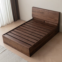 Dingshuai Nordisches Massivholz-Doppelbett mit Stauraum, Hochbett-Design, Luftdruck-Gaslift-Mechanismus