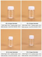 Flacon vide en plastique PET blanc avec bouchon à clapet argenté pour compléments alimentaires, vitamines, gélules et médicaments, avec tamis cylindrique
