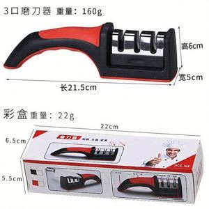 Manual 4-Stage Multi-Tasks Eco-Friendly Tungsten Steel & Ceramic Multi-Grit Suction Base Kitchen <b>Knife</b> <b>Sharpener</b> with Handle - Product Image 2