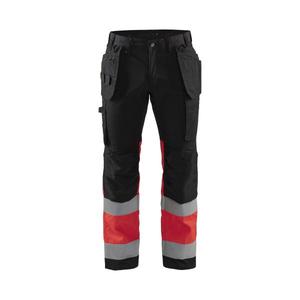 BLAKLADER - 155818119955C150 Hi-Vis <b>trousers</b> with <b>stretch</b> <b>Black</b>/Red - EAN 7330509653999 HI-VIS WORKWEAR - Product Image 1