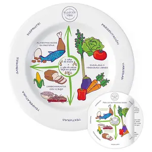 Phần Tấm 10 Inch Để Giảm Cân Melamine Dịch Cho Chế Độ Ăn Uống Lành Mạnh Bệnh Tiểu Đường Công Cụ Trực Quan Giáo Dục