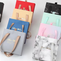 Boîte Cadeau Portable Personnalisable avec Logo, Boîtes en Papier pour Bracelets, Bagues, Boucles d'Oreilles, Boîte à Bijoux Coulissante en Satin avec Poignée