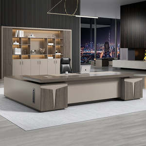 โต๊ะทำ<span class=keywords><strong>งาน</strong></span>แบบคลาสสิกหรูหราทันสมัยทำจากไม้เฟอร์นิเจอร์สำนัก<span class=keywords><strong>งาน</strong></span>ทรง L ผู้อำนวยการซีอีโอ - Product Image 4