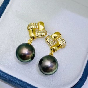WENCHI DIY Pearl Accessories S925 <b>Silver</b> Ear Nails Empty Stand Fashion Earnail 9-13mm <b>Beads</b> 10908 Jewelry Findings Components - Product Image 1