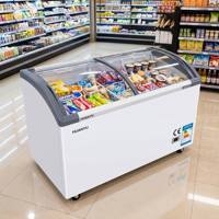 Kulkas Freezer Komersial dengan Logo Kustom, Pendingin Langsung, Kompresor Terpasang, untuk Display Es Krim