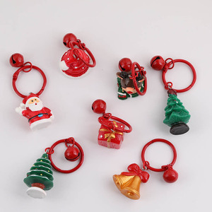 Christmas Keychains Metal Santa Claus Tree Bell Gift <b>Box</b> Charms Portable DIY Jewelry Accessories Middle Size - Product Image 1