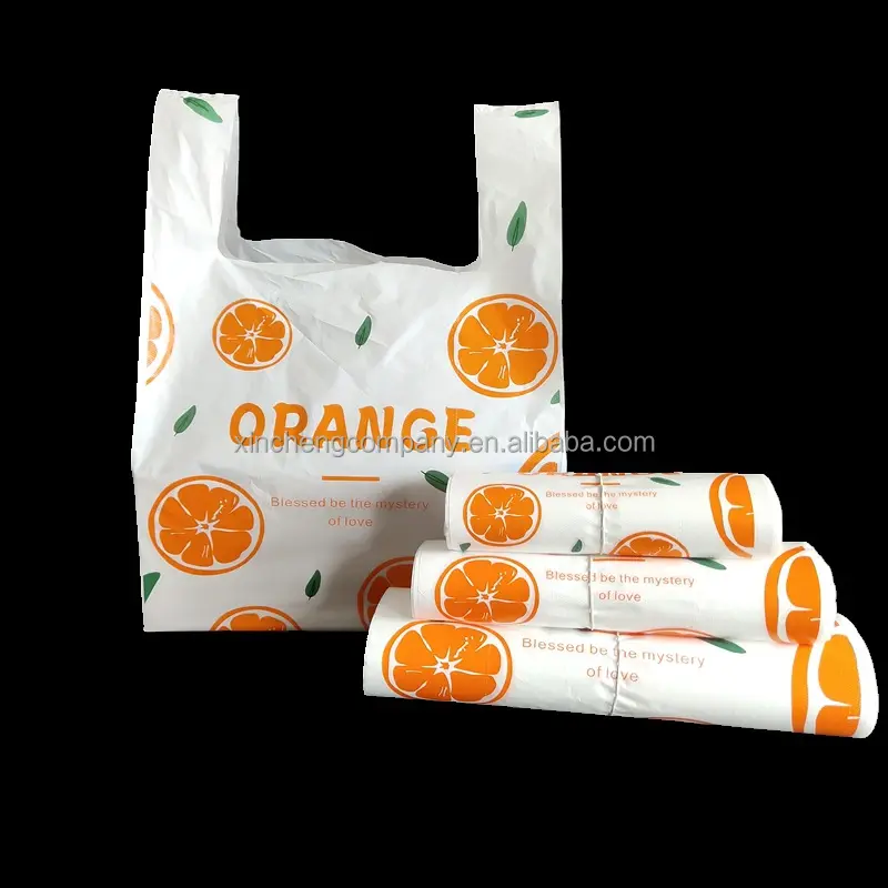 Eco friendly reusable compostable vest pla bolsa envases trash garbage store 100% biodegradable packaging shopping plastic bags