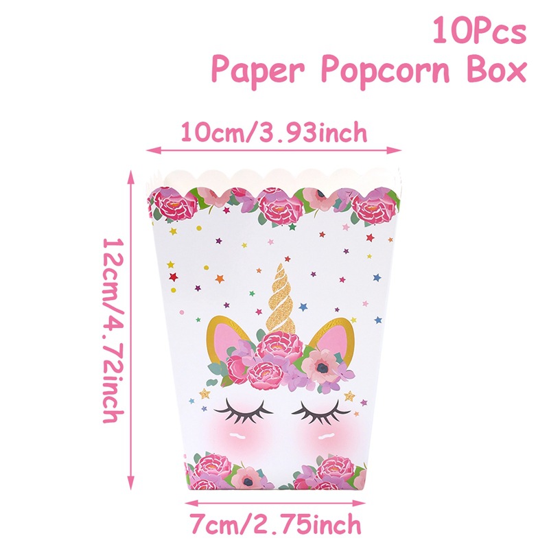 H8024-86 Boîte à pop-corn Licorne 10pcs